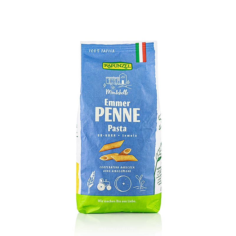 Rapunzel, emmerpasta - penne, semola, biologisch, 500 g