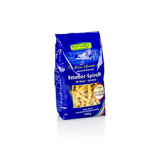 Organic Emmer Spirelli Semola Pasta by Rapunzel, 500g - Made from ancient grain, perfect for healthy and delicious meals
