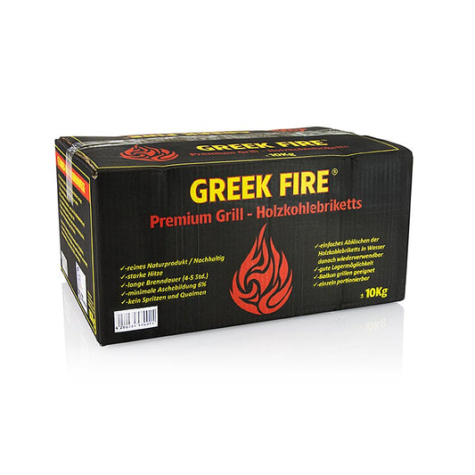 Grill BBQ - houtskoolbriketten, Greek Fire, 10 kg