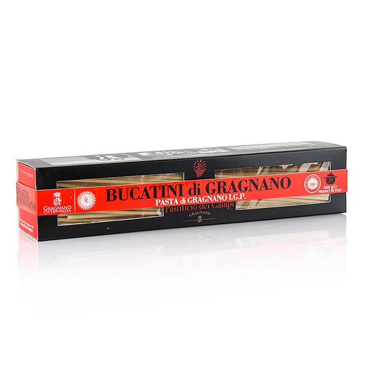 500 g package of Pastificio dei Campi Nr11 Bucatini, Pasta di Gragnano, IGP/PDO, made with bronze die and slow-dried for superior taste and texture