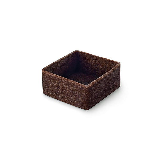 Desserttaartjes - Filigrano, vierkant, 3,3 cm, H 1,8 cm, chocoladekruimeldeeg, 1,485 kg, 225 stuks