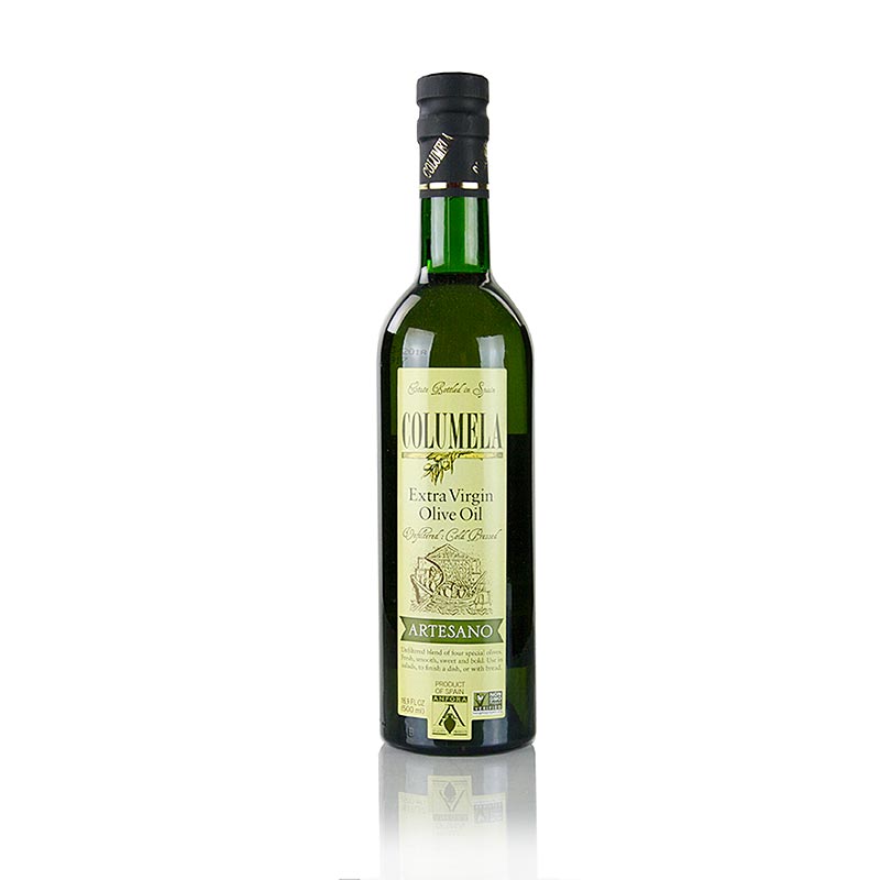 500 ml bottle of unfiltered Columela Cuvee extra virgin olive oil, first press, high quality product