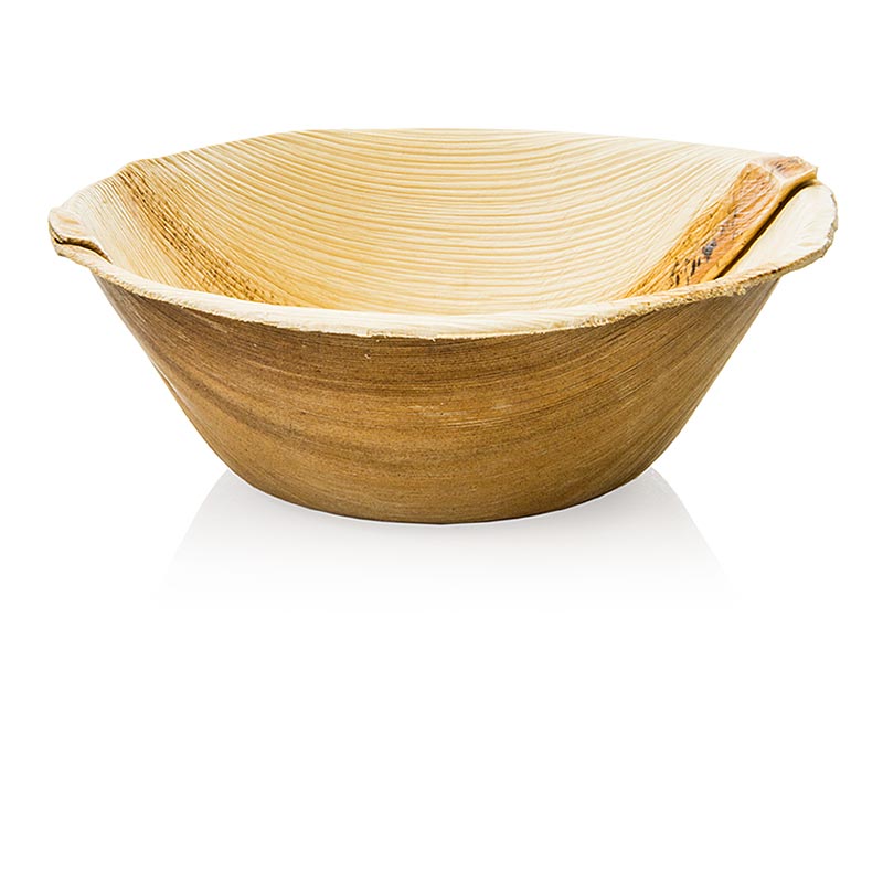 Wegwerp palmbladbordjes, rond, ca. ø 15,5 cm, diep, 100% composteerbaar, 25 stuks