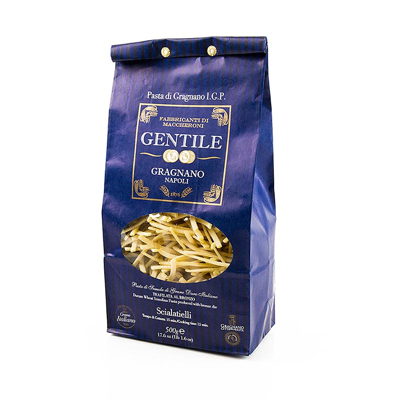 Pastificio Gentile Gragnano IGP - Scialatielli, brons getrokken, 500 g - Traditionele Italiaanse pasta gemaakt van harde tarwe, met de hand gemaakt en brons getrokken