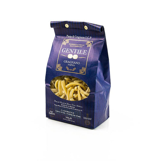 500g package of Pastificio Gentile Gragnano IGP Casarecce, bronze-extruded pasta