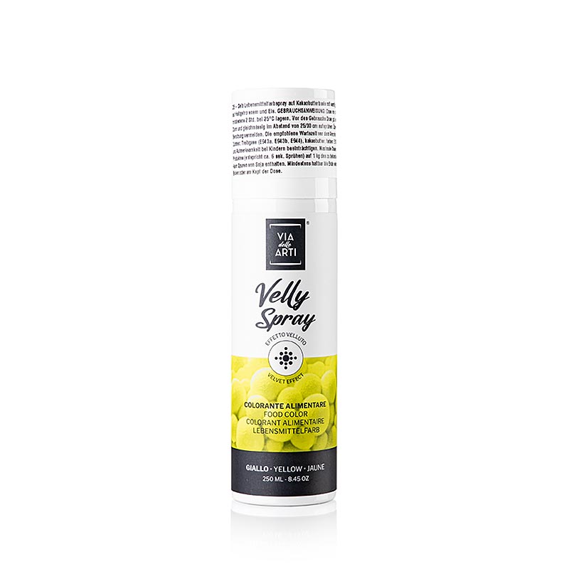 Cacaoboter spray, fluweel/velvet effect, geel, Velly, 250 ml