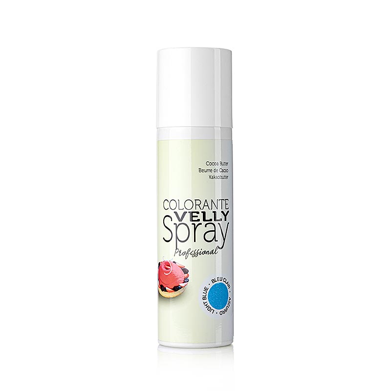 Cacaoboter spray, fluweel/velvet effect, lichtblauw, Velly, 250 ml