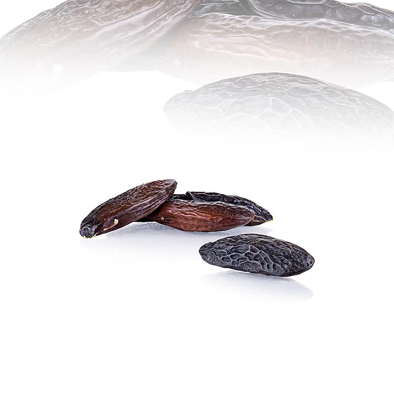 Five packages of Kruidentuin Tonkabonen, aromatic and flavorful beans for cooking and baking