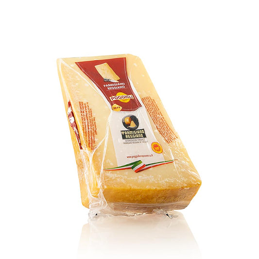 Stuk Parmezaanse kaas met DOP-keurmerk, van hoge kwaliteit, langdurig gerijpt en ongeveer 1000 g