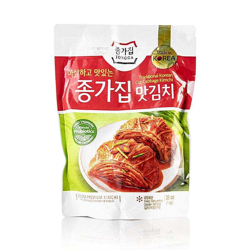 Jongga 1 kg Kim Chee, a popular Korean dish made from fermented Chinese cabbage, spicy and flavorful traditional side dish