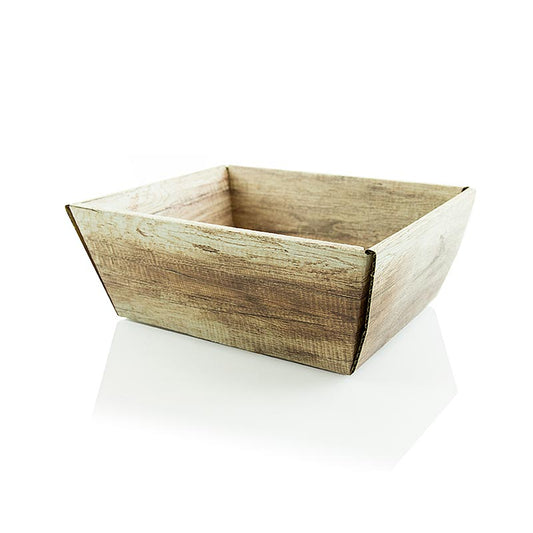 Handgemaakte houten geschenkmand met 4 zijden, klein formaat van 190x140x110 mm, 1 stuk