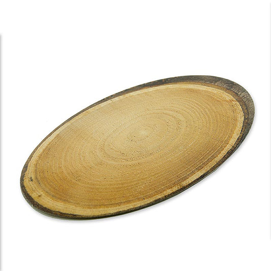 Decoratieve plaat van karton in de vorm van een boomschijf -M-, ovaal, 300x200 mm, 1 stuk
