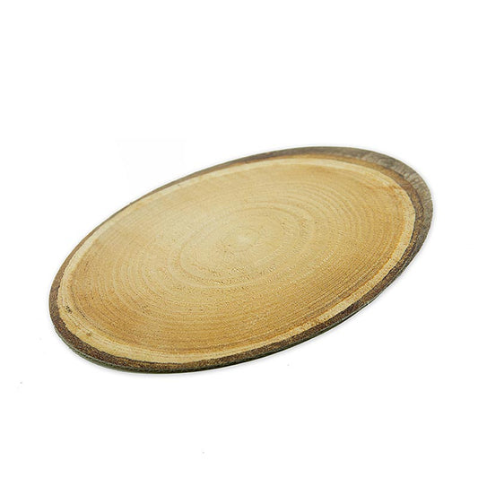 Decoratieve plaat boomschijf van karton -S-, ovaal, 200x150 mm, 1 stuk