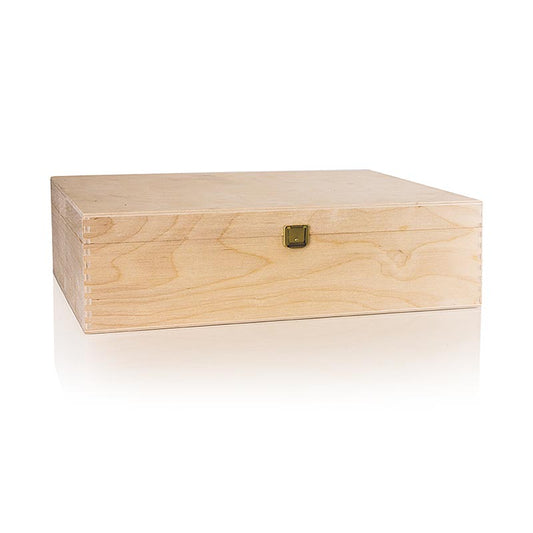 Wijngeschenkverpakking met houten doos en scharnierend deksel, set van 3 stuks