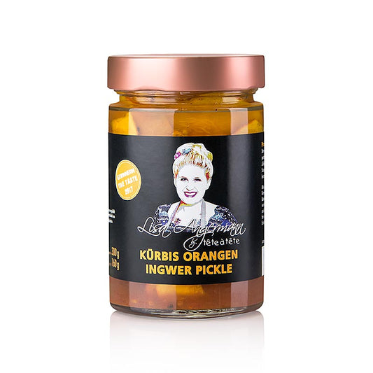 Pompoen sinaasappel gemberpickle, a 300 g product made by Lisa Angermann, a delicious and flavorful combination of pumpkin, orange, and ginger