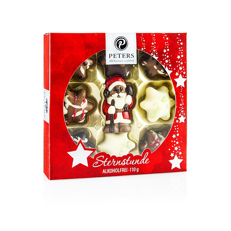 Kerstpralines - "Sternstunde", rood, alcoholvrij, 9 stuks, Peters, 110 g