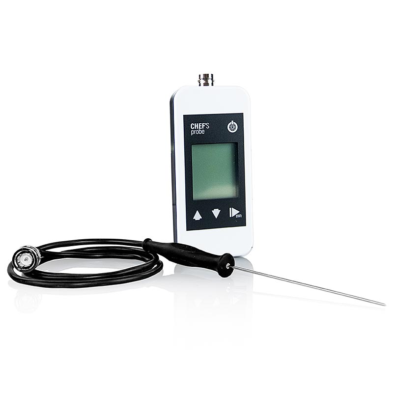 Chef's Probe thermometer met digitaal display, steekvoeler, 80 cm kabel, 1,5 mm, wit, 1 stuk