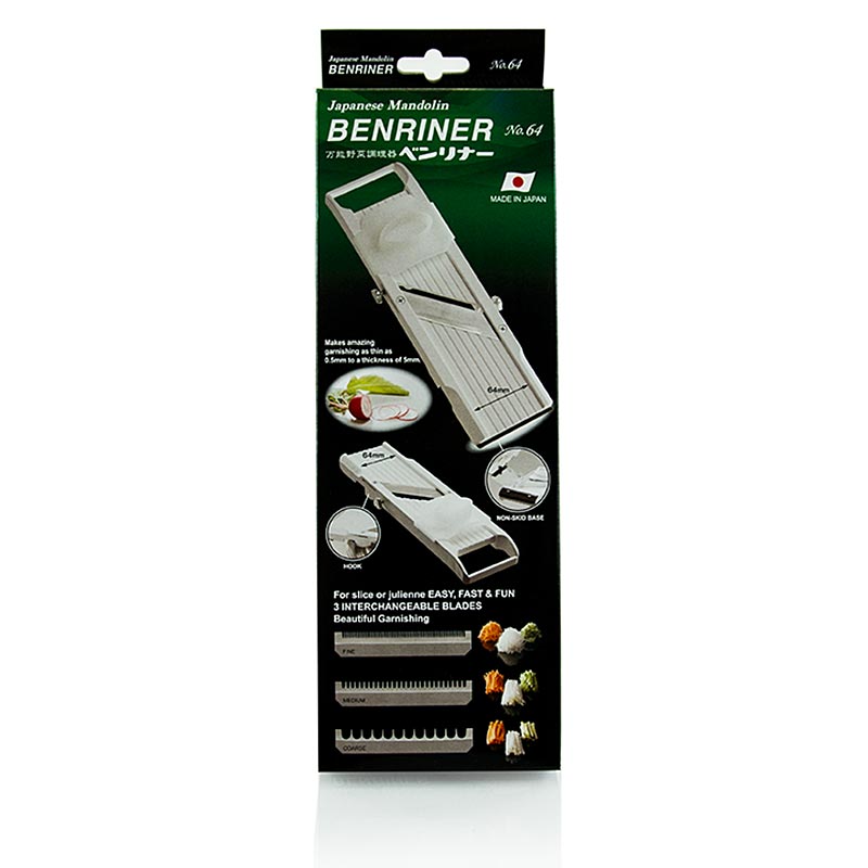 Groentesnijder, Benriner Cutter BN-64/W, 3 julienne-opzetstukken, 1 stuk
