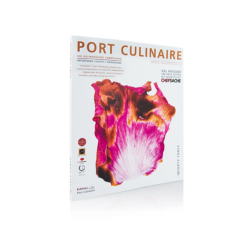 Cover of Port Culinaire Gourmet Magazine, issue 43, featuring enticing gourmet recipes and culinary inspirations for food enthusiasts and professional chefs