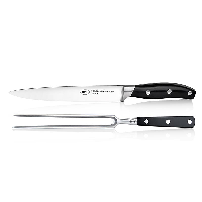 Rösle vleesmes en vork (16 cm en 18 cm), 2-delig