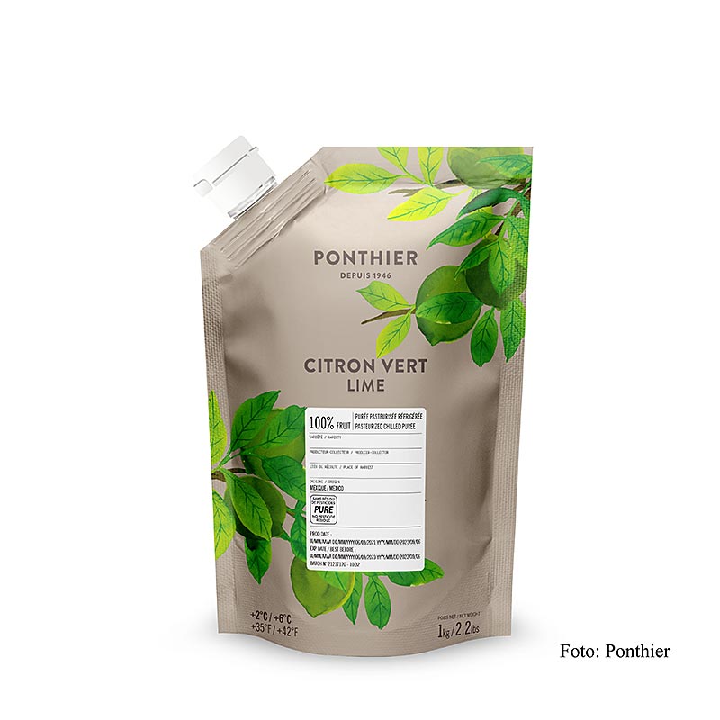 Puree - limoen, 100% fruit, ongezoet, 1 kg