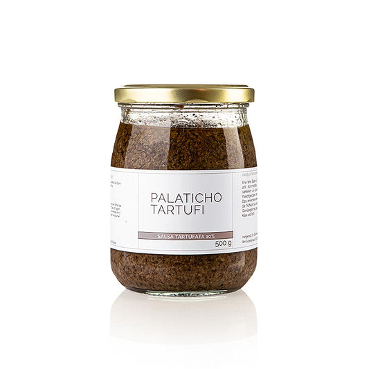 Truffelsaus salsa tartufata, met 10% zomertruffel, Palaticho Tartufi, 500 g - heerlijke truffelsaus met een rijke smaak van zomertruffel, perfect voor het toevoegen van een luxe touch aan gerechten