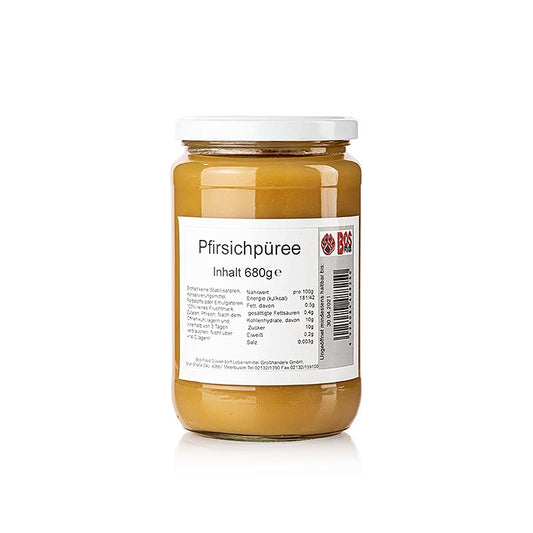 680g of finely sieved, white peach puree/pasta, perfect for various recipes