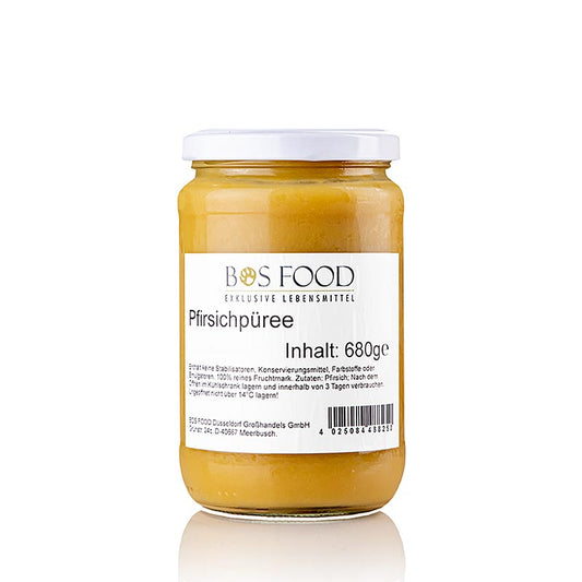 Puree/merg - perzik, wit, fijn gezeefd, 680 g