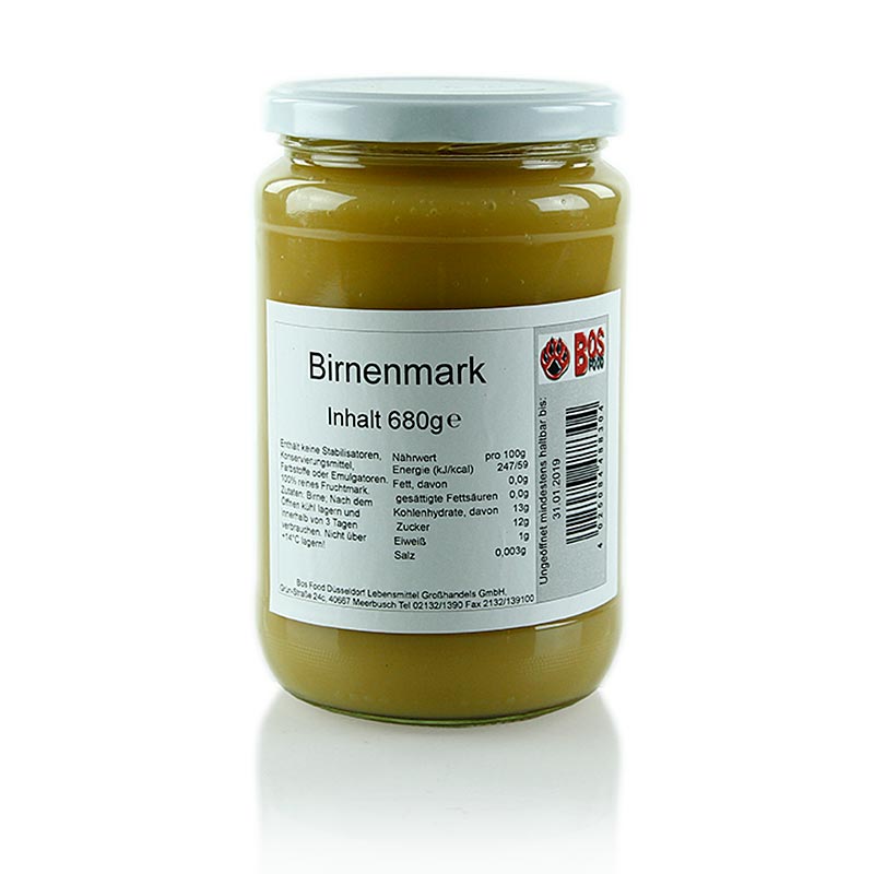 Puree/merg - peer, fijn gezeefd, 680 g - Verse en smakelijke perenpuree, zorgvuldig gezeefd en verpakt