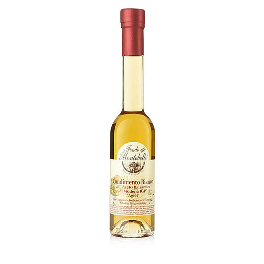 Fles van 250 ml Fondo Montebello Condimento Balsamico Bianco, productfoto