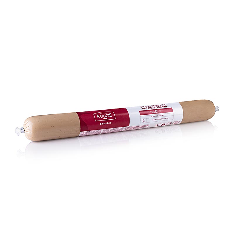 Eendenlevermousse, in staafvorm, 50% foie gras, Ø 36 mm, 38 cm, Rougié, 400 g