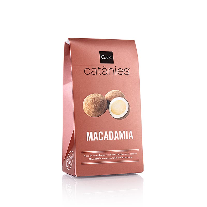 Catanies - gekarameliseerde macadamia in witte chocolade, Cudie, 80 g
