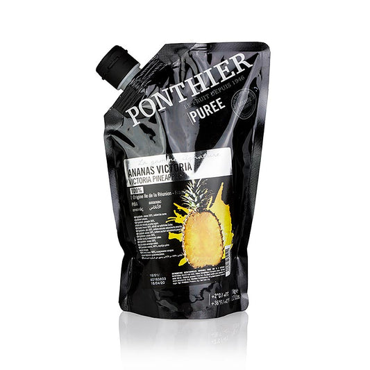 Organic 100% fruit puree made from Victoria pineapples, unsweetened, 1kg