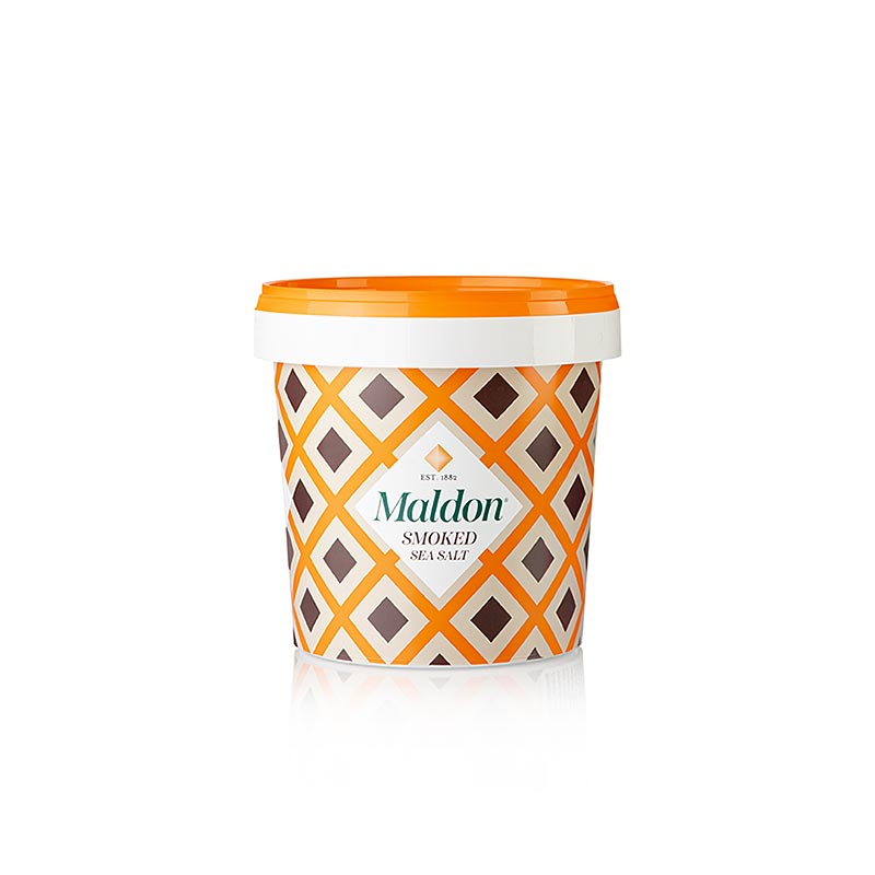 500g package of Maldon smoked sea salt flakes, imported from England