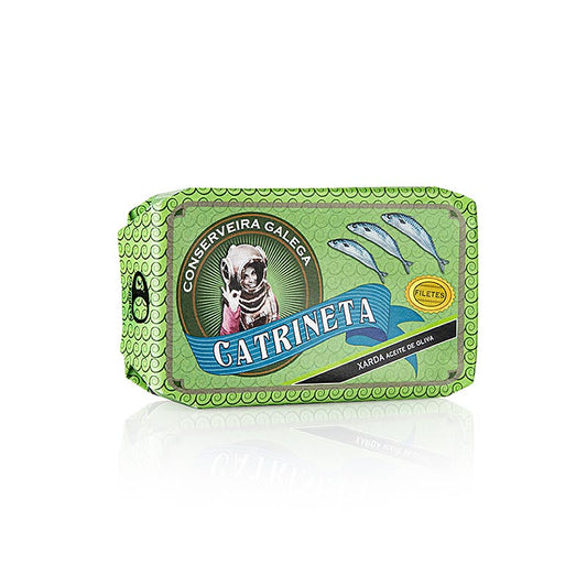 Makreelfilets, heel, in olijfolie, Catrineta, 120 g