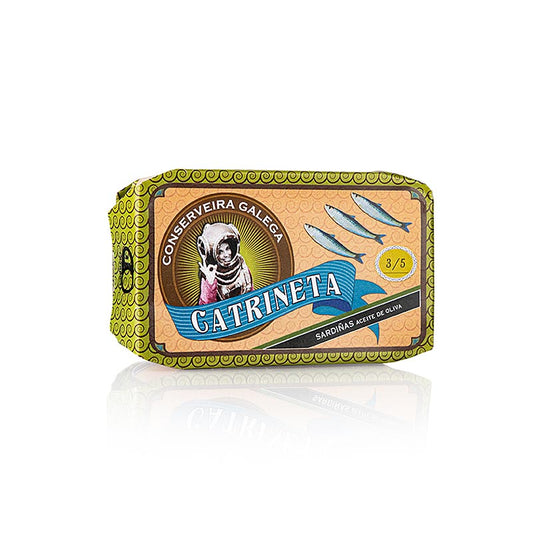 Sardines, heel, in olijfolie, 3-5 stuks, Catrineta, 115 g
