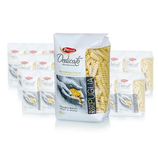 Granoro Dedicato - Fusilli Bucati, spiraalvormige pasta, nr. 75, 10 kg, 20 x 500 g