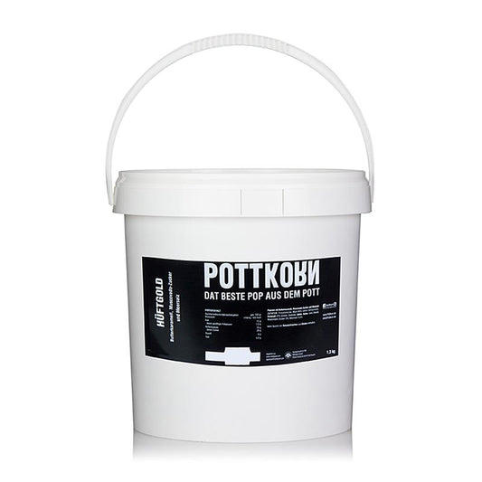 1 kg verpakking van Pottkorn Hüftgold popcorn met boterkaramel, muscovado en zeezout