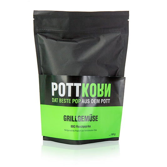 Delicious and savory Pottkorn grilled vegetable popcorn with BBQ smoked paprika, 150g