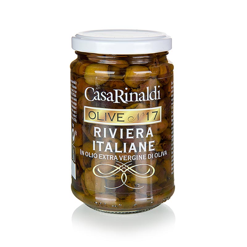 Zwarte olijven zonder pit (Snocciolate) in olijfolie, Casa Rinaldi, 280 g, perfect for adding rich, savory flavor to your favorite dishes