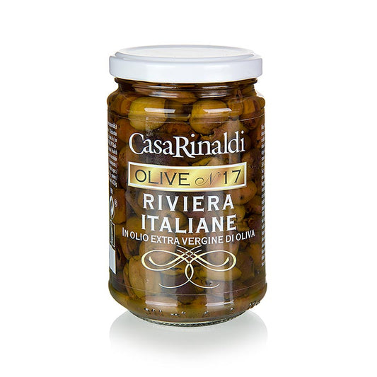 Zwarte olijven zonder pit (Snocciolate) in olijfolie, Casa Rinaldi, 280 g, perfect for adding rich, savory flavor to your favorite dishes