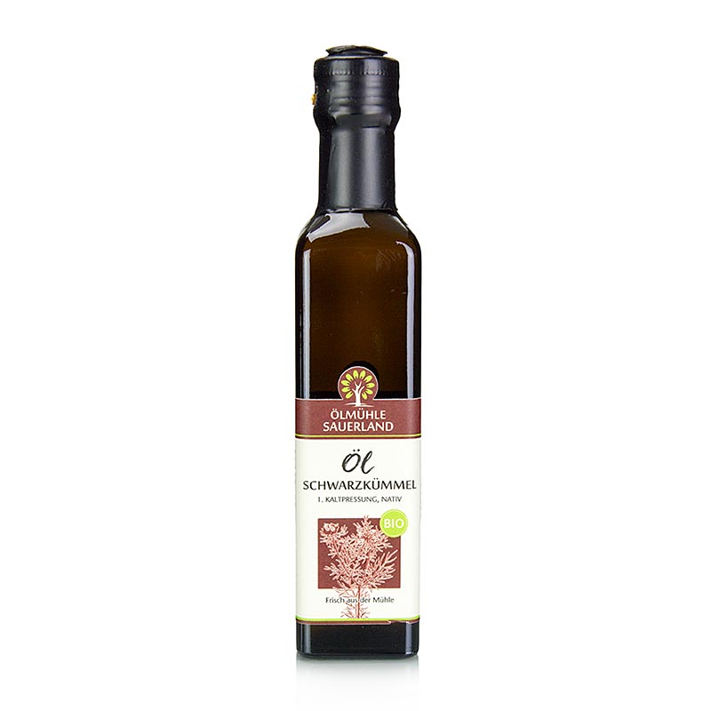 Biologische Zwarte Komijnzaadolie van Ölmühle Sauerland, 250 ml fles, koudgeperst
