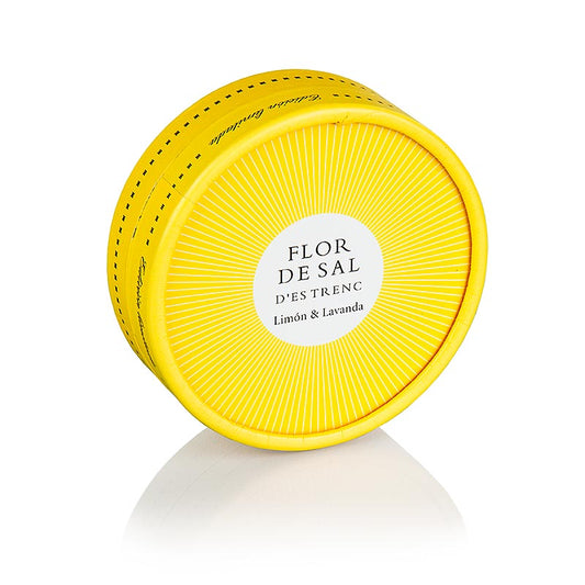 Organic 60g Flor de Sal d'es Trenc - Limoen & Lavendel from Mallorca, with a hint of citrus and floral notes, perfect for seasoning dishes