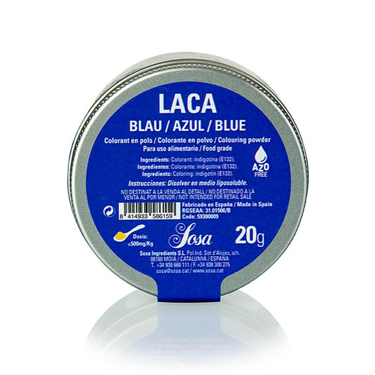 Vibrant and versatile Sosa blue food coloring powder, 20g, fat-soluble for various culinary applications