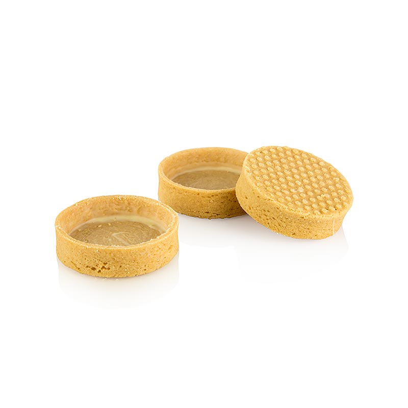 Vanille dessert tartelettes met een gecoate afwerking, met een diameter van 48mm en een hoogte van 19mm, van het merk La Rose Noire, verpakt in een doos van 1375 kg, bevat 125 stuks