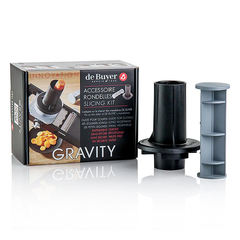 Stainless steel gravity slicing aid for de Buyer mandoline, 1 piece