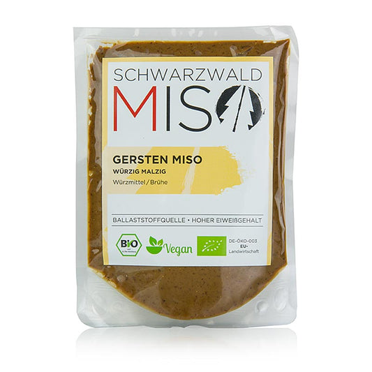 Organic 220g Schwarzwaldmiso with spicy and mellow barley flavor, Gerstemiso, Pittig Moutig