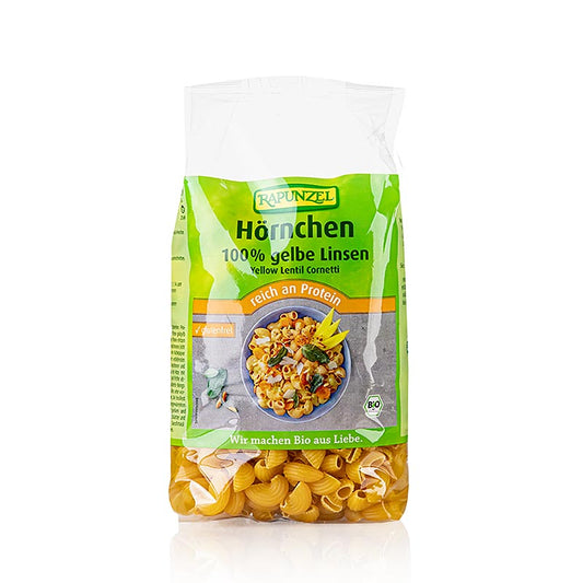 Rapunzel, linzenpasta - hoornjes van gele linzen, biologisch, 300 g