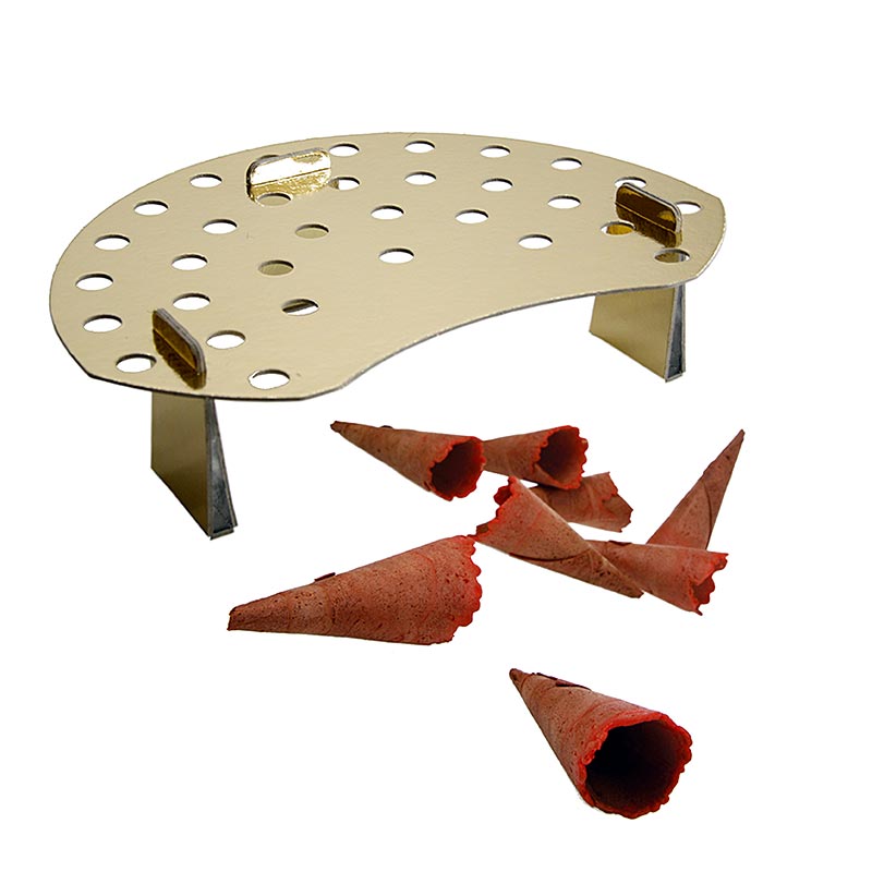 Mini-hoorntjes Basic, neutraal, rood, ø 2,5x7,5cm, met wafelhouder, 988 g, 260 stuks