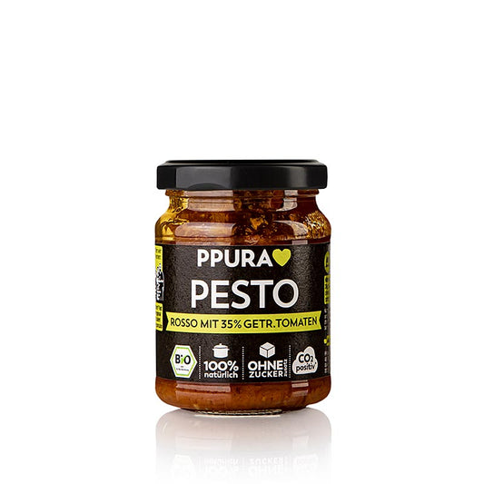 Organic Ppura Pesto Rosso van Salentini tomaten, 120 g, made with high-quality ingredients from Salento, Italy